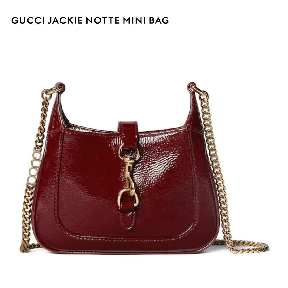 Gucci Red Mini Bag with Gold Chain and Hobo Silhouette